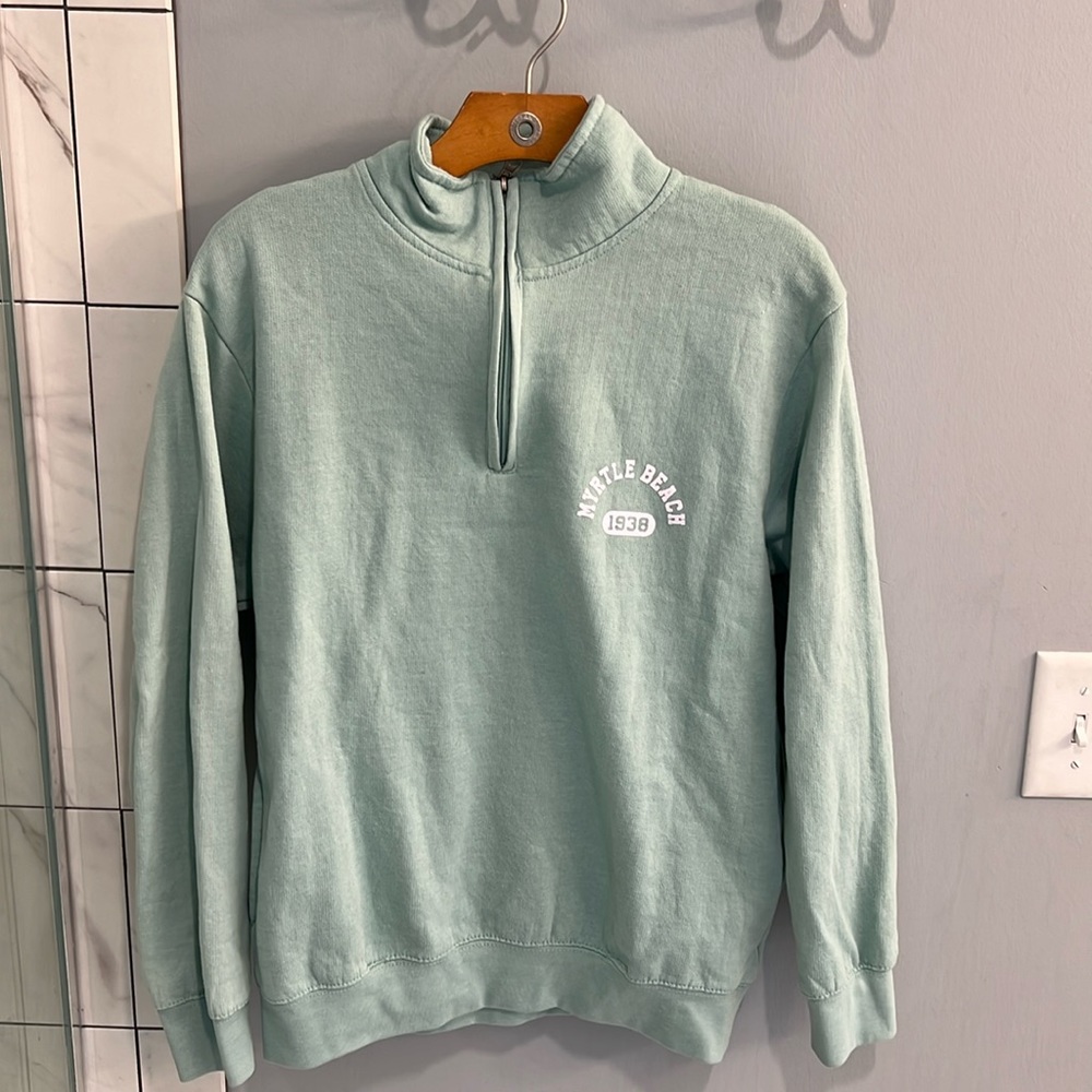 Teal(ish) Myrtle Beach Collared Sweatshirt. Size M
